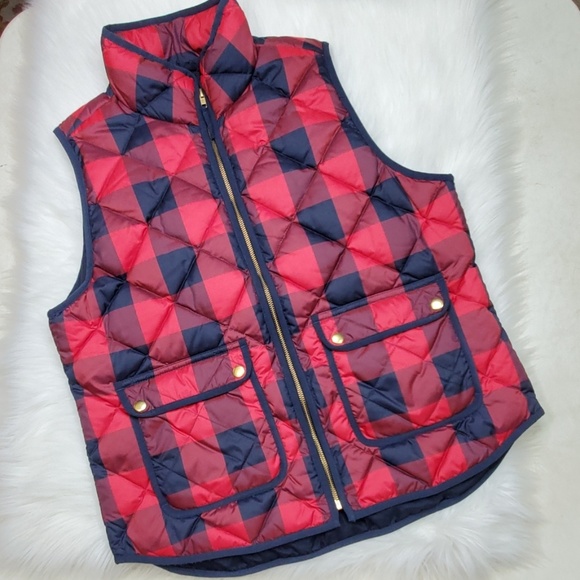 J. Crew Jackets & Blazers - J. Crew Excursion Vest Red & Blue Buffalo Plaid